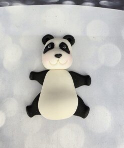 פיסול תלת מימד דב פנדה שוכב על הגב - מבצק סוכר אכיל - גודל בינוני