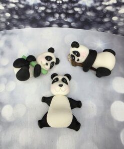 סט פיסול 3 דובי פנדה - גודל בינוני
