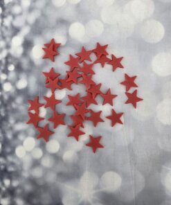 קישוט לעוגה כוכבים קטנים אדומים אכיל מבצק סוכר