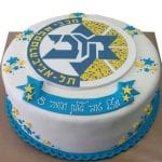 עוגה מעוצבת עם סמל מכבי תל אביב