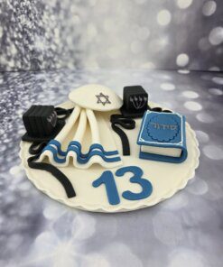 טופר לעוגה גדול לבר מצווה קוטר 20 ס"מ - מבצק סוכר אכיל