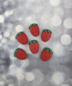 קישוט לעוגה תותים - דו מימד - מבצק סוכר בעבודת יד