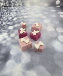 קישוט לעוגה מתנות קוקטייל ורוד מבצק סוכר אכיל