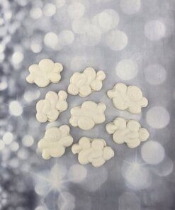 קישוט לעוגה עננים בצבע לבן - דו מימד - מבצק סוכר אכיל