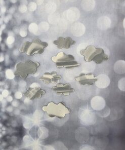 קישוט לעוגה עננים בצבע אפור מבצק סוכר אכיל